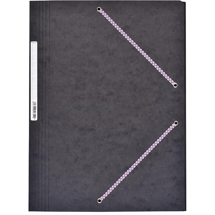 COUTAL Chemise Carte Lustée 7/10ème Format A3 à rabats très résistante avec élastiques Noir