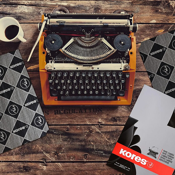 KORES Paquet de 100 feuilles Papier carbone Noir Machine A4 pas cher