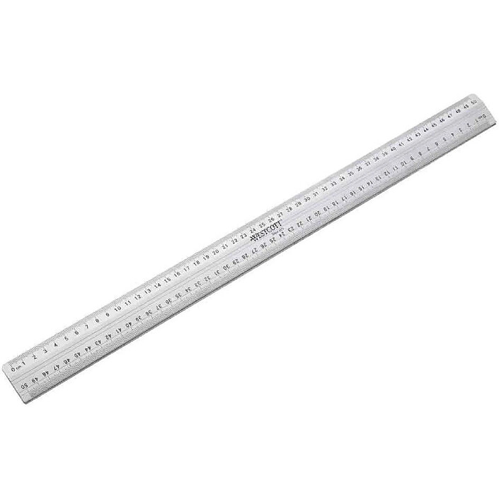WESTCOTT Règle de coupe en métal Argent 50 cm
