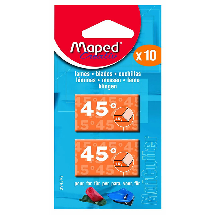 MAPED Blister de 10 lames de rechange pour MatCutter 45 degré