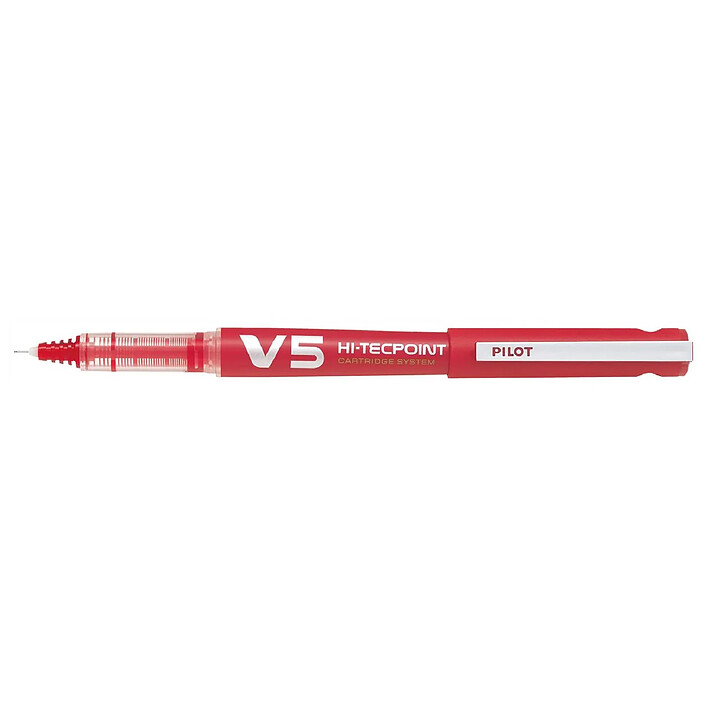 PILOT Roller Rechargeable Hi-Techpoint V5 Encre Liquide Begreen Pointe Fine Rouge x 10