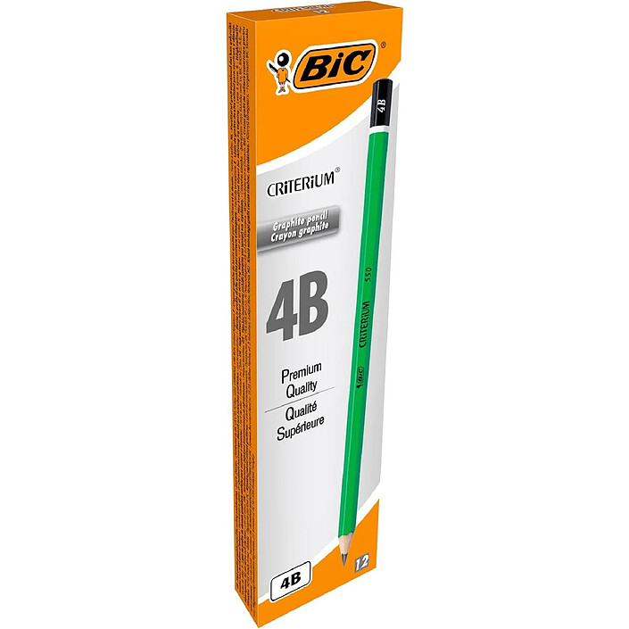 BIC Crayon papier graphite Hexagonal CRITERIUM 550 Mine 4B x 12