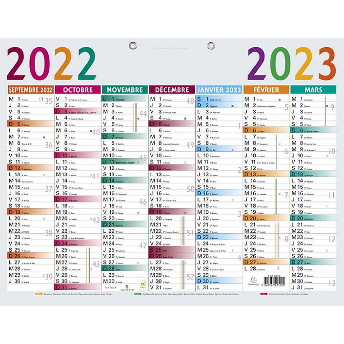 EXACOMPTA Calendrier scolaire décor Multicolore 430x335 13 mois