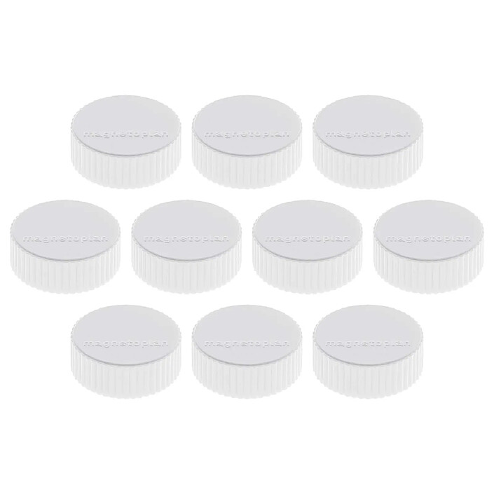MAGNÉTOPLAN Lot de 10 Discofix aimant rond 'magnum' Diam 34 mm Blanc