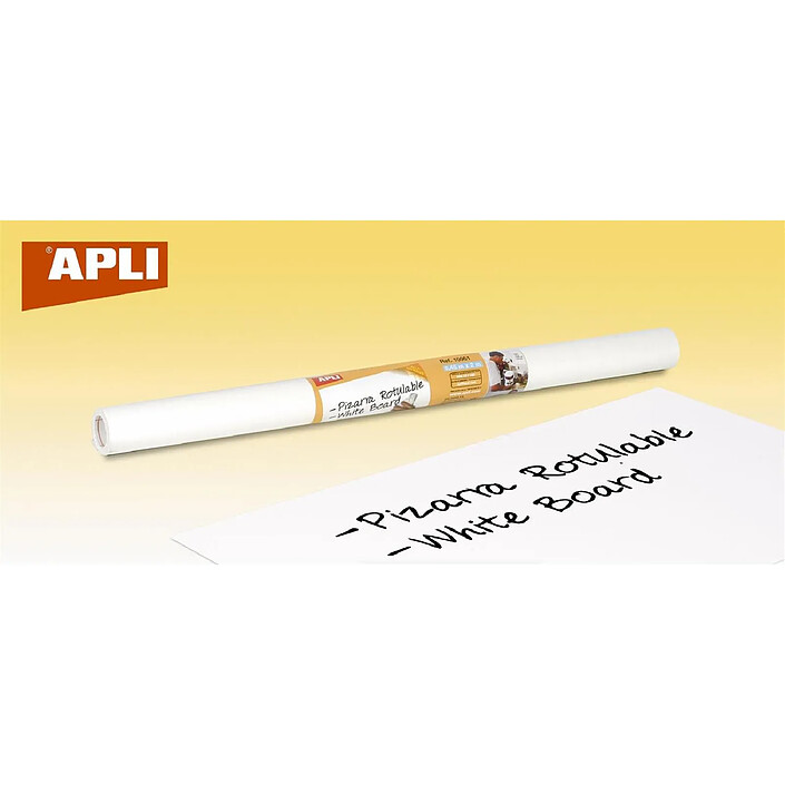APLI Tableau adhésif blanc effaçable à sec en rouleau 0.45 x 2 m