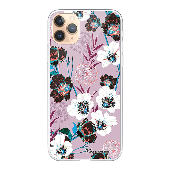 LaCoqueFrançaise Coque iPhone 11 Pro 360 intégrale transparente Motif Fleurs parme Tendance .