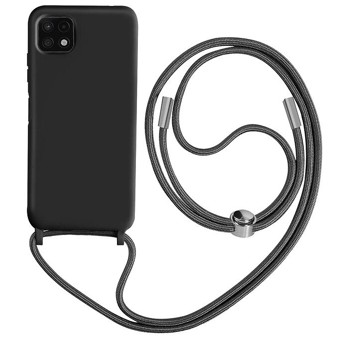 Avizar Coque pour Galaxy A22 5G Semi-Rigide Soft-Touch avec Cordon Tour de Cou