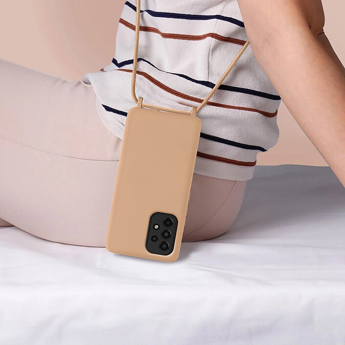 Avis Avizar Coque pour Galaxy A33 5G Semi-Rigide Soft-Touch avec Cordon Tour de Cou Rose