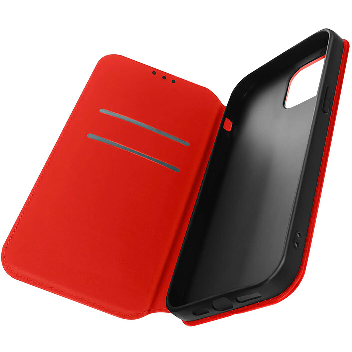 Avizar Housse folio iPhone 14 Clapet Porte-cartes Fonction Support Vidéo rouge