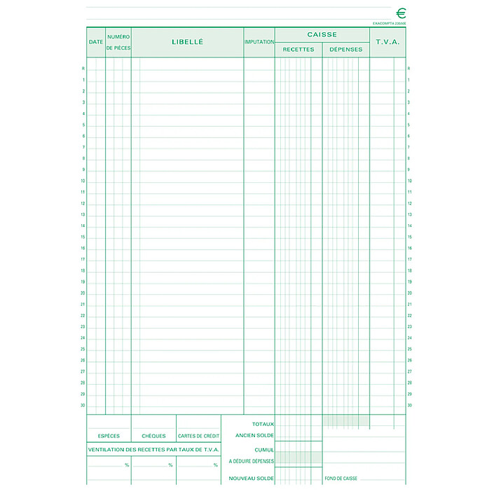 EXACOMPTA Manifold Caisse 29,7x21cm 50 feuillets dupli autocopiants