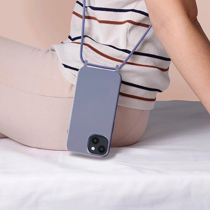 Avis Avizar Coque Cordon pour iPhone 14 Plus Semi-rigide avec Lanière Tour du Cou 80cm