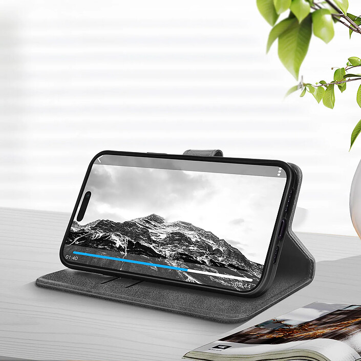 Avis Avizar Housse iPhone 14 Pro Max Clapet Portefeuille Fonction Support Vidéo Gris