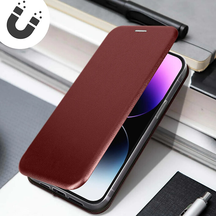 Acheter Avizar Housse pour iPhone 14 Pro Max Clapet Porte-carte Support Finition Satinée