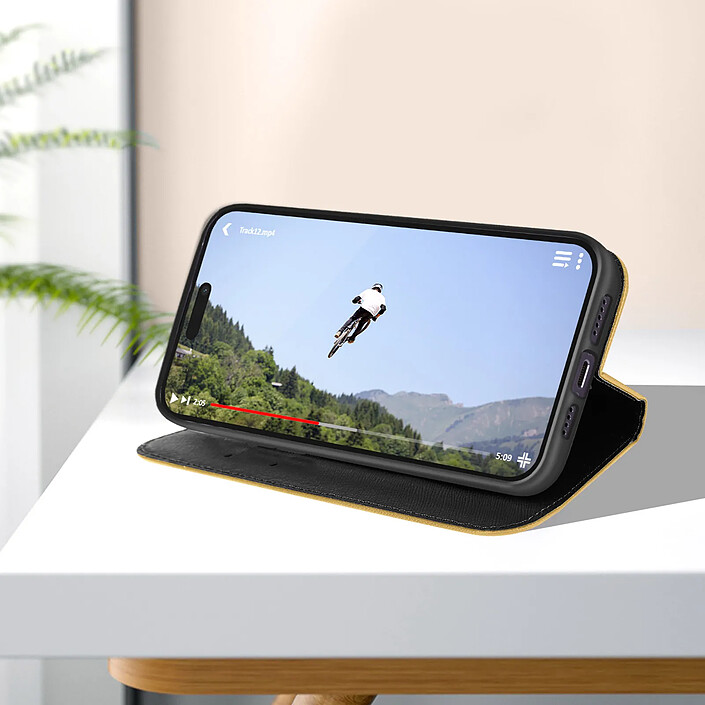 Acheter Avizar Étui pour iPhone 14 Pro Portefeuille Porte carte Support Vidéo or et noir