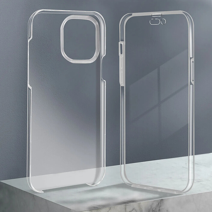 Avizar Coque pour iPhone 14 Pro Intégrale Arrière Rigide et Avant Souple Transparent pas cher