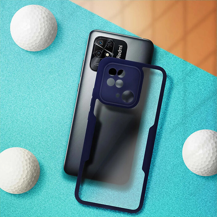 Avis Avizar Coque Xiaomi Redmi 10C Dos Plexiglas et Avant Polymère Contour bleu