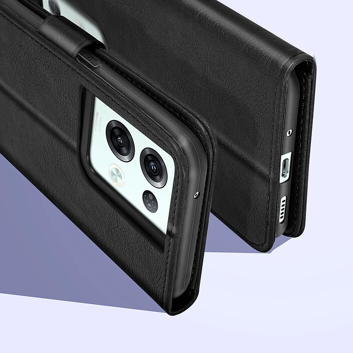 Avizar Housse Oppo Reno 8 Pro 5G Clapet Portefeuille Fonction Support Vidéo Noir pas cher