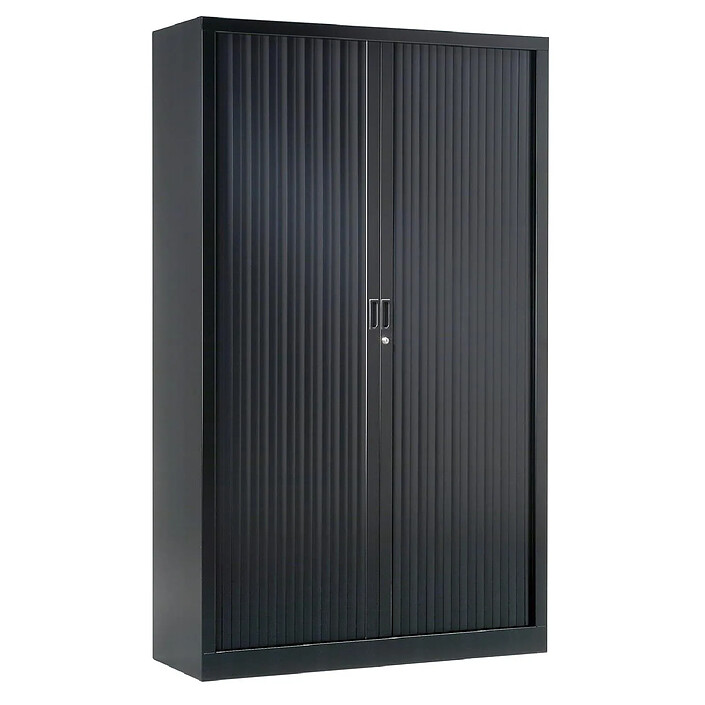 VINCO Armoire Vestiaire Monobloc à Rideaux H198xL60xP43 cm Noir (9005) Rideaux Noir