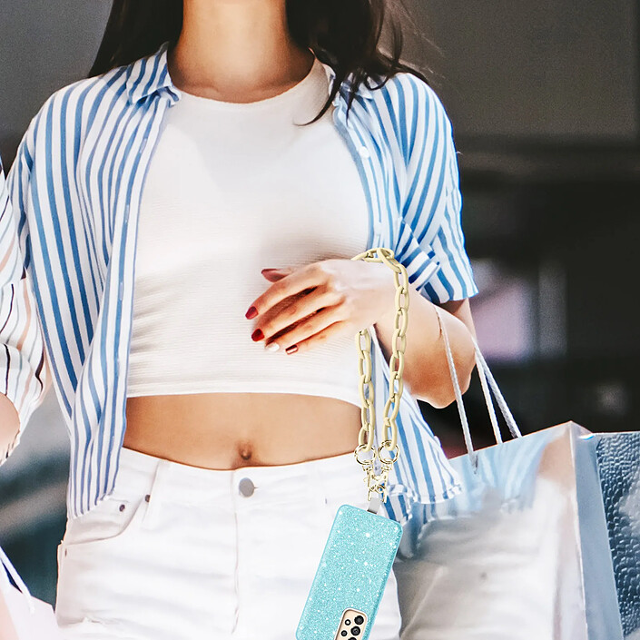 moxie Bijou de Téléphone Chaîne Grosse Maille 58cm Moxie Série Milano Beige pas cher