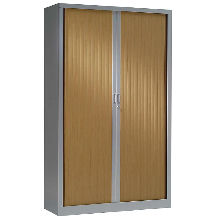 VINCO Armoire Vestiaire Monobloc à Rideaux H198xL60xP43 cm Alu Rideaux Pommier de Honfleur