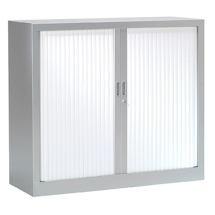 VINCO Armoire Monobloc H136xL 80xP43 cm 3T Alu Rideaux Blanc