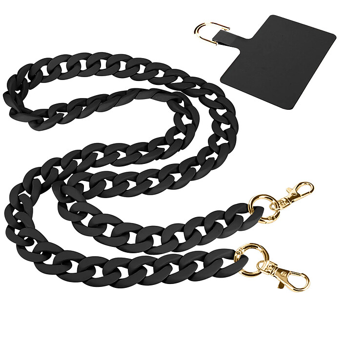 moxie Bijou de Téléphone Chaîne Grosse Maille 120cm Moxie Série Ibiza Noir