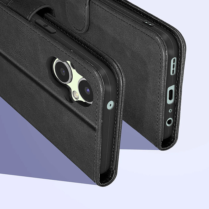 Avizar Housse Oppo Reno 8 Lite 5G Clapet Portefeuille Fonction Support Vidéo Noir pas cher