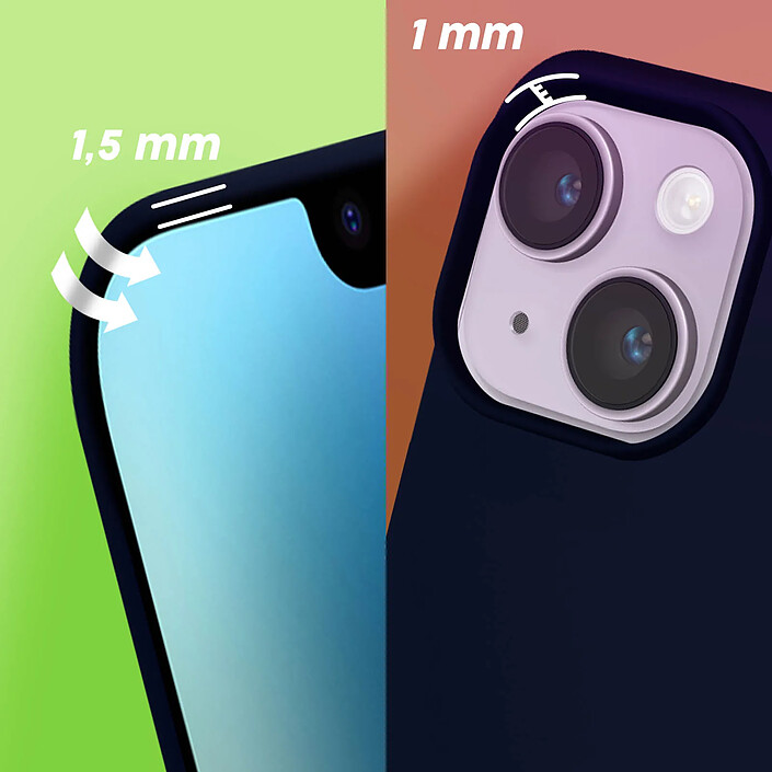 Moxie Coque pour iPhone 14 Hybride Semi-rigide Fine Intérieur Doux Moxie bleu foncé pas cher