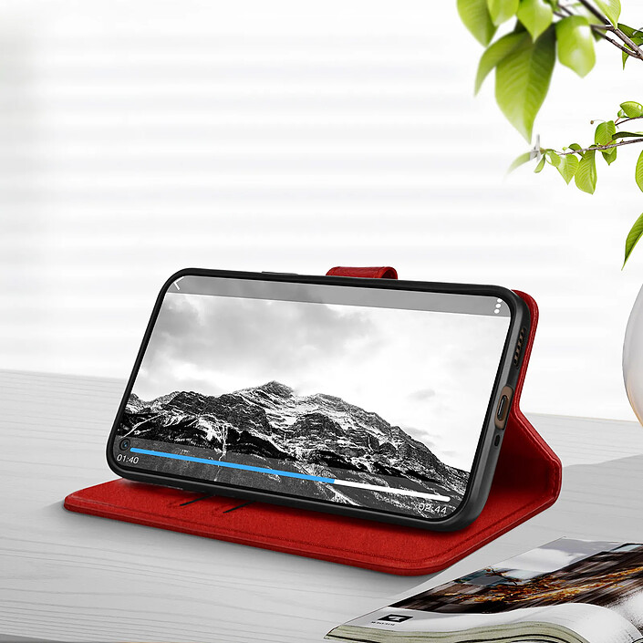 Avis Avizar Housse Oppo Reno 8 5G Clapet Portefeuille Fonction Support Vidéo Rouge