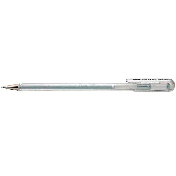 PENTEL Roller encre gel métallique Hybrid roller K108 Argent x 12