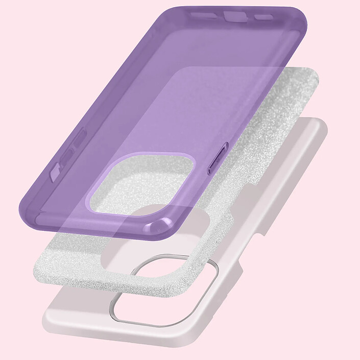 Avis Avizar Coque pour iPhone 14 Pro Max Paillette Amovible Silicone Semi-rigide