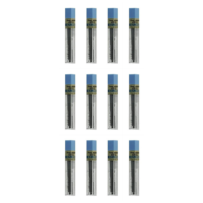 PENTEL Etui de 12 mines HI-POLYMER SUPER 0,7 mm HB noir x 12