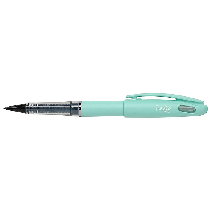 PENTEL Feutre Plume Tradio TRJ97 encre Noire Corps pastel Vert bourgeon x 12