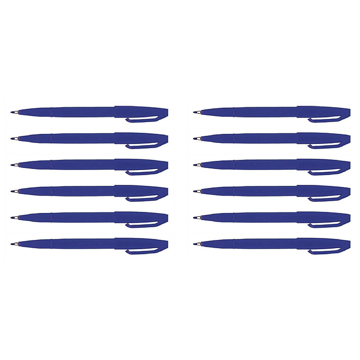 PENTEL Stylo feutre Sign Pen S 520 Pointe fibre Acrylique 2mm Bleu x 12