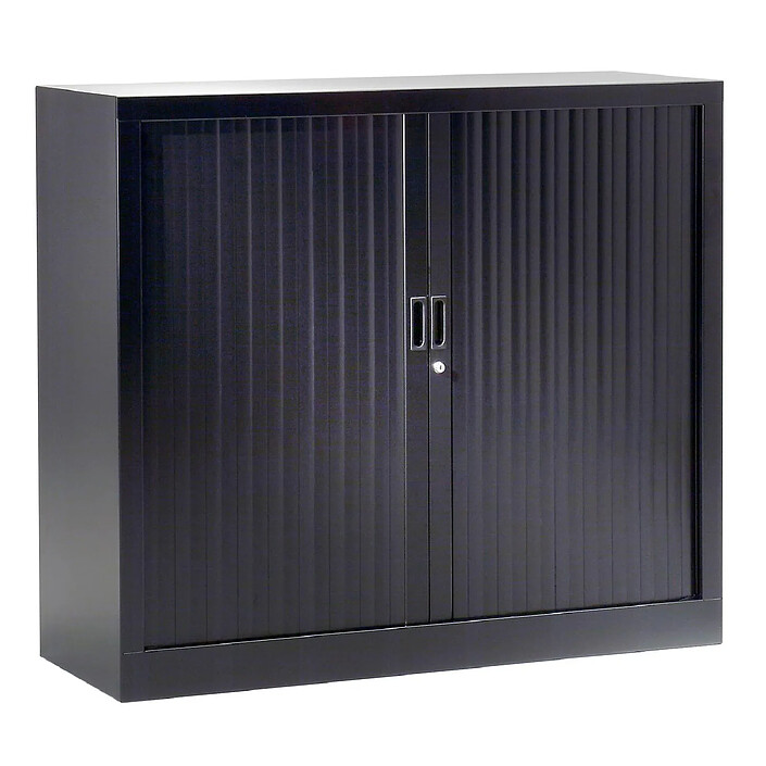 VINCO Armoire Monobloc H100xL 80xP43 cm 2 Tablettes Noir (9005) Rideaux Noir
