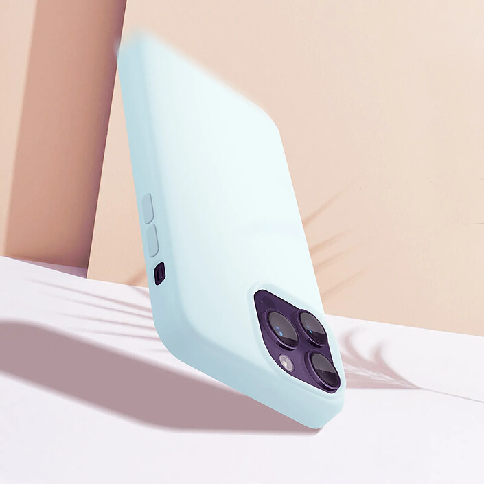 Avis Moxie Coque pour iPhone 14 Pro Semi-rigide Fine Légère Doux Moxie bleu glacier