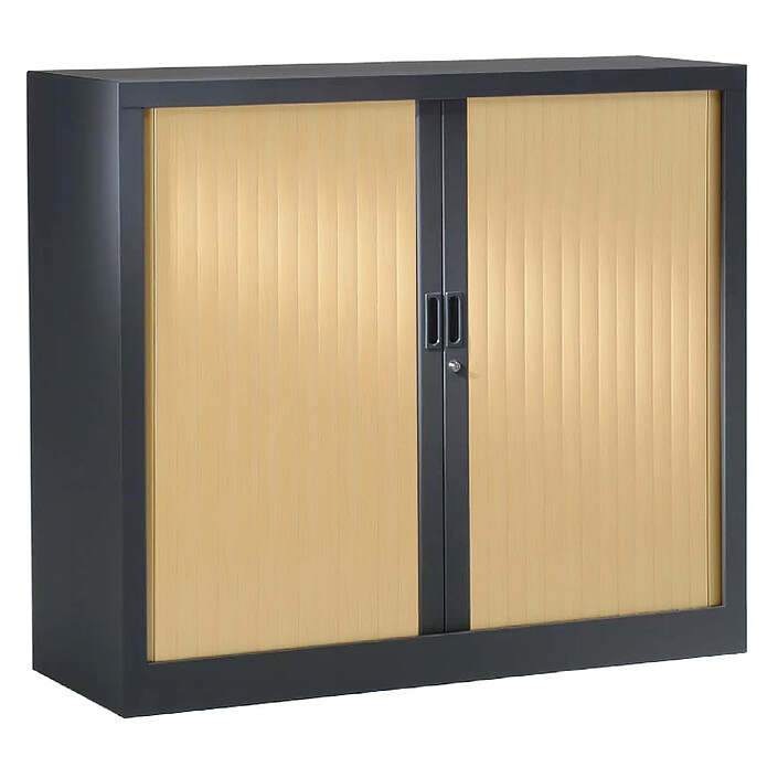 VINCO Réhausse Armoire H44xL 80xP43 cm Anthracite Rideaux Chêne Clair