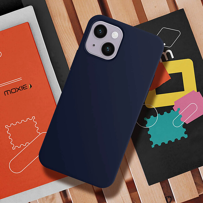 Acheter Moxie Coque pour iPhone 14 Hybride Semi-rigide Fine Intérieur Doux Moxie bleu foncé