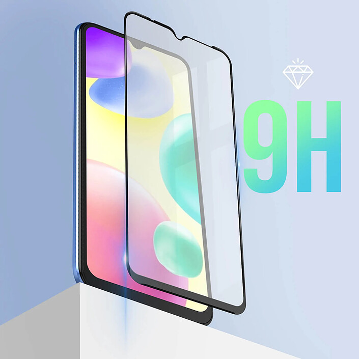 Avis Avizar Verre trempé Xiaomi Redmi 10A Dureté 9H Adhésion Totale Noir
