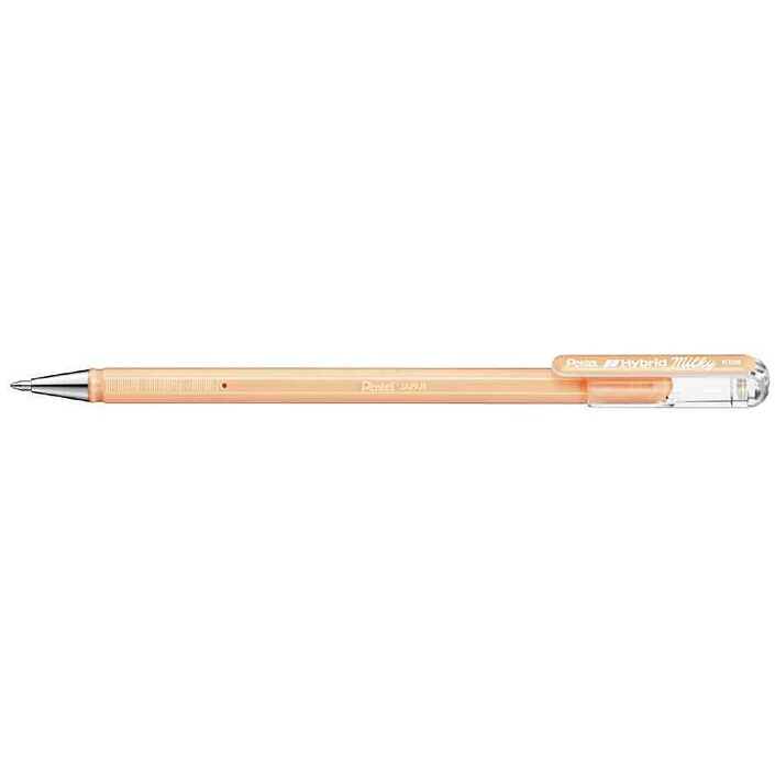 PENTEL Stylo roller à encre gel Hybrid Milky, orange pastel x 12
