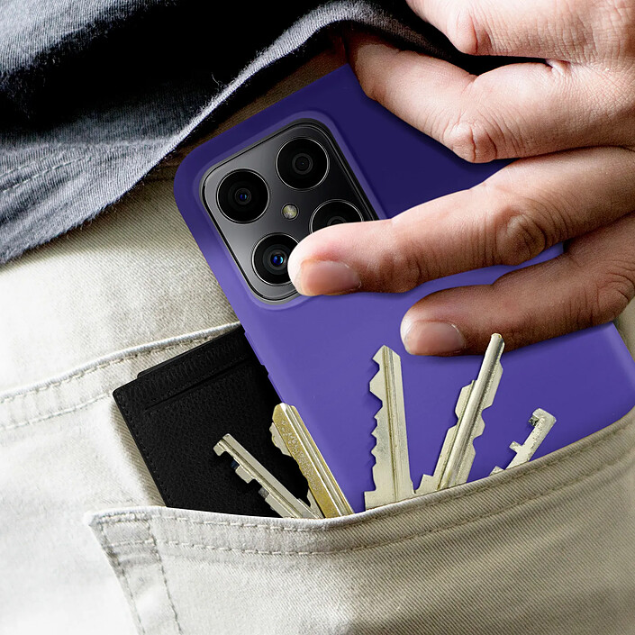 Avizar Coque Honor X8 Silicone Semi-rigide Soft-touch Fine Violet pas cher