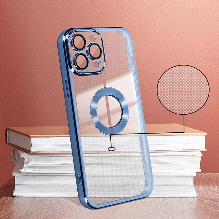 Avizar Coque iPhone 14 Pro Silicone Bloc Caméra Couvert Contour Chromé pas cher