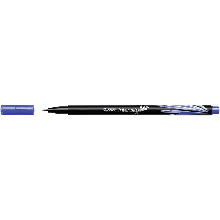 BIC Stylo feutre Fineliner Intensity pointe baguée métal fine 0,4mm bleu x 12