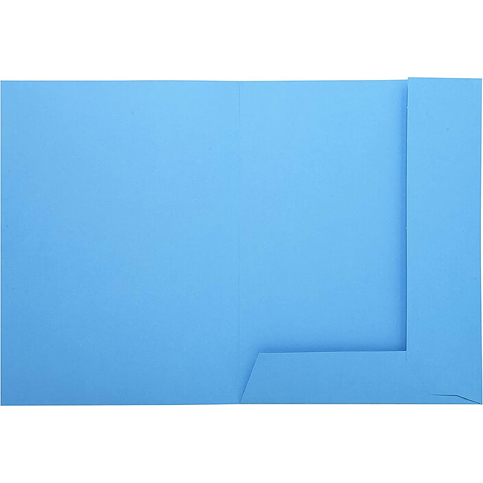 EXACOMPTA Paquet de 50 chemises imprimées 2 rabats SUPER 210 - 24x32cm Bleu clair x 5