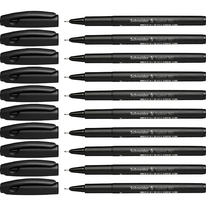 SCHNEIDER Feutre Fineliner Topliner 967 04 noir x 10