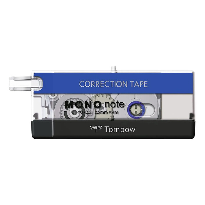 TOMBOW Roller Correcteur de finition MONO note bleu/transparent/noir 2,5 mm x 4 m x 20