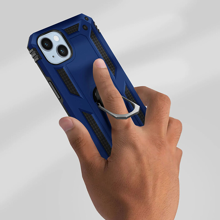 Avis Avizar Coque pour iPhone 14 Hybride Antichoc Bague de maintien Support Vidéo bleu nuit