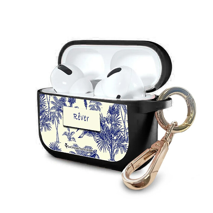Avis LaCoqueFrançaise Housse pour Airpods Pro silicone liquide noir Botanic Rêve