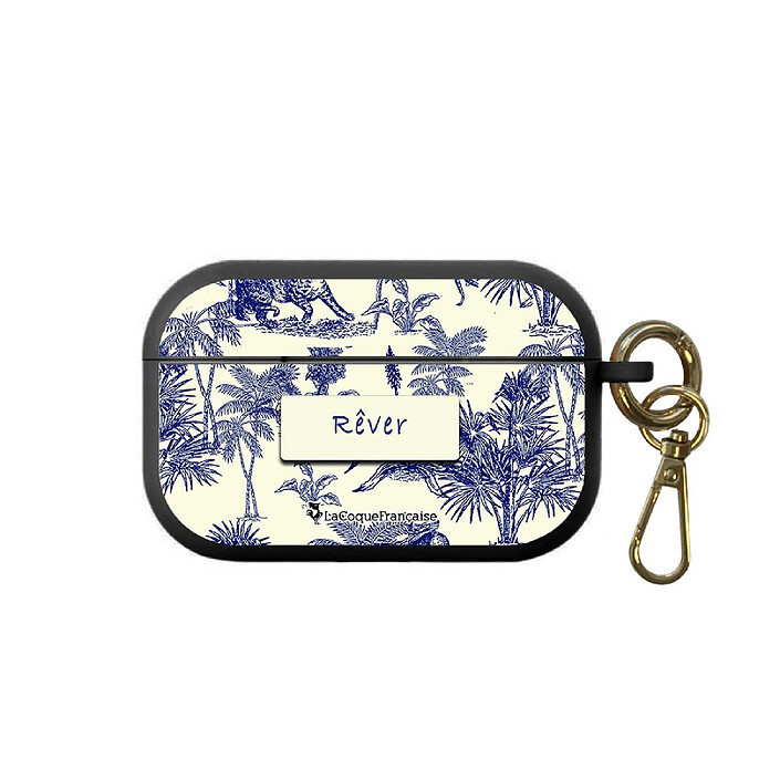 LaCoqueFrançaise Housse pour Airpods Pro silicone liquide noir Botanic Rêve