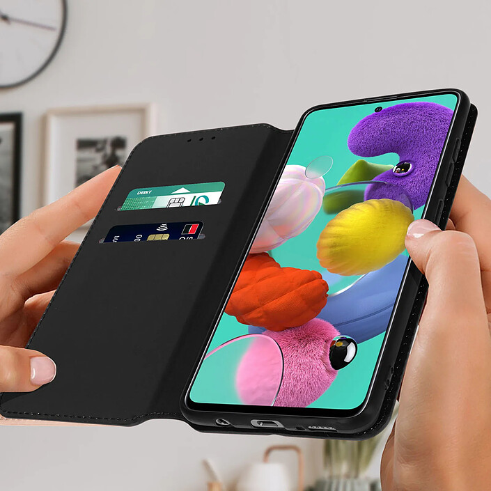 Avis Avizar Housse pour Samsung Galaxy A51 Clapet Porte-cartes Fonction Support Vidéo Noir